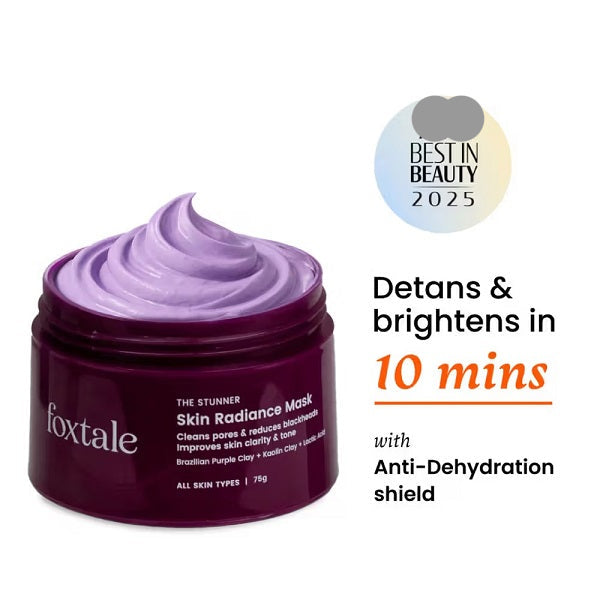 Foxtale De-Tan Face Mask For Tan Removal, Instant Brightening & Glowing Skin, Hydrates For 8+ Hours (75g)
