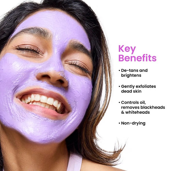 Foxtale De-Tan Face Mask For Tan Removal, Instant Brightening & Glowing Skin, Hydrates For 8+ Hours (75g)