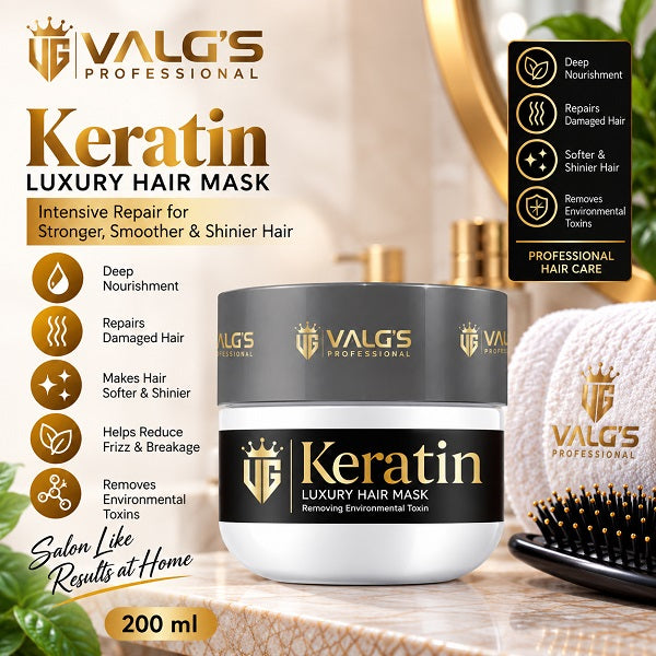 VALG'S Professional Keratin Luxury Hair Mask – Deep Repair & Nourishing Treatment