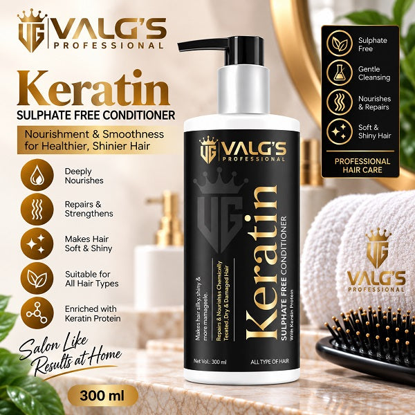 VALG'S Professional Keratin Sulphate Free Conditioner – Smooth, Soft & Glossy Hair