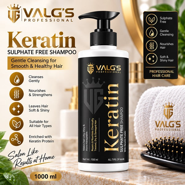 VALG'S Professional Keratin Sulphate Free Shampoo – Smooth & Healthy Hair