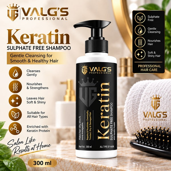 VALG'S Professional Keratin Sulphate Free Shampoo – Smooth & Healthy Hair