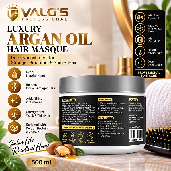 VALG'S Professional Luxury Argan Oil Hair Masque – Deep Nourishment & Repair