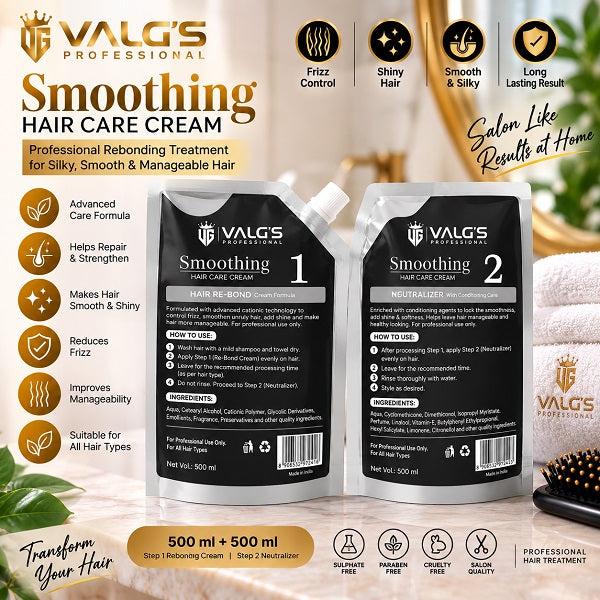 VALG'S Professional Smoothing Hair Care Cream – Rebonding Treatment Step 1 & Step 2
