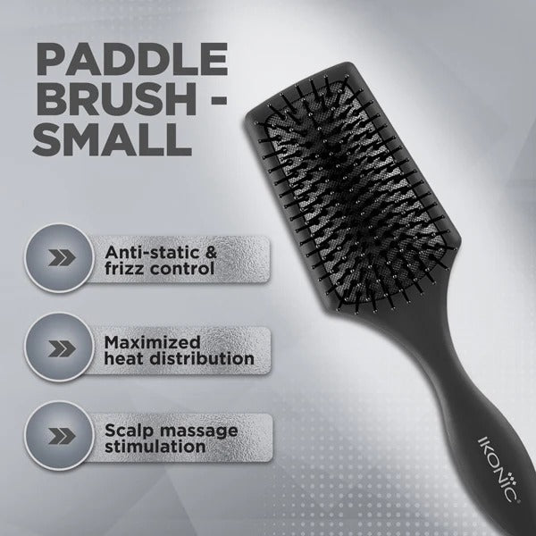 Ikonic Professional Small Paddle Hair Brush PDB-SM with Ion Bristles & Anti-Static Technology