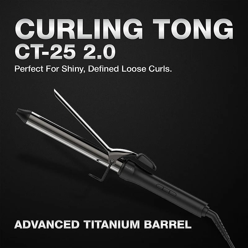 Ikonic Professional Ikonic Professional Curling Tong 2.0 Hair Curler with Advanced Titanium Barrel & Auto Lock