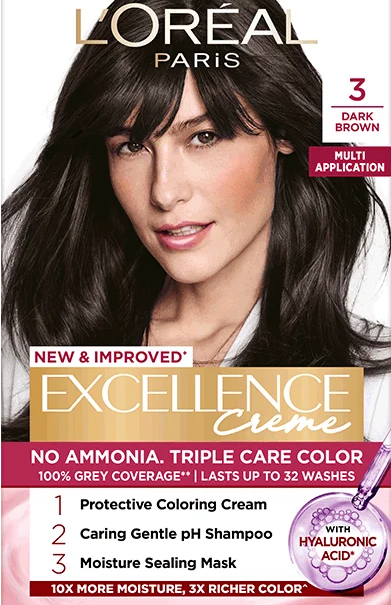 LOreal Paris New Excellence Creme Hair Color With Hyaluronic Acid (87.5gm + 72ml
